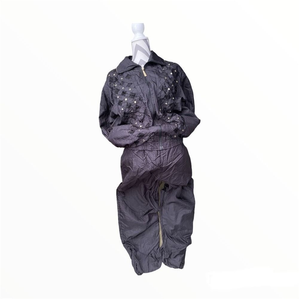 Black Lined Windbreaker Suit